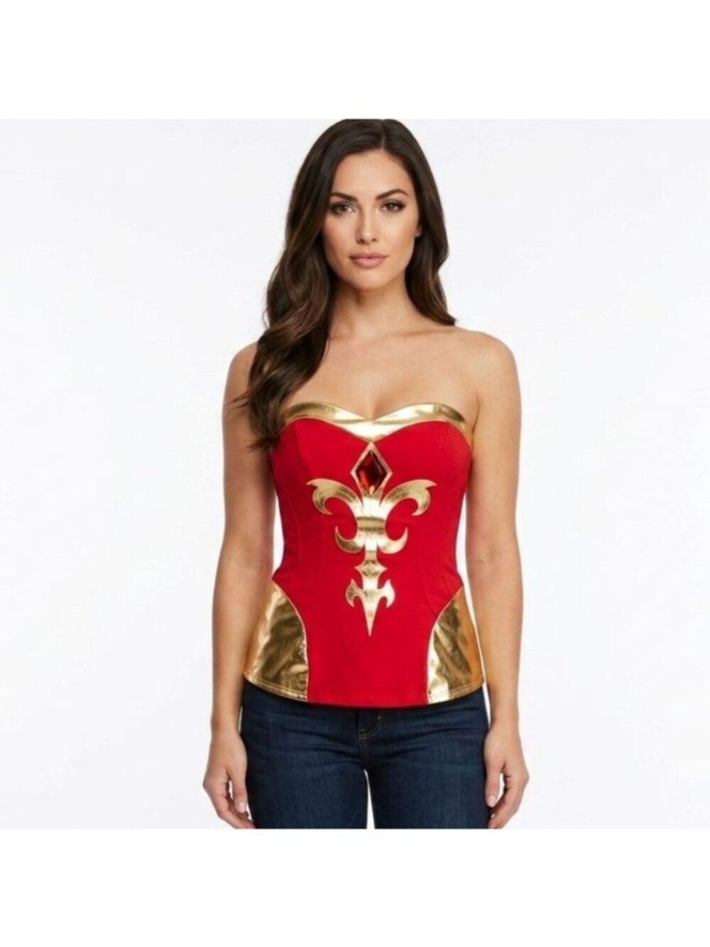 WeLoveFine Dota 2 Lina Steam Valve Corset Bustier Tube Top Size M Red Costume